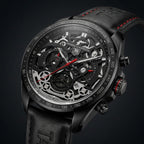 Luxury Black Skeleton Chronograph Watch for Men – Premium Stylish Wristwatch