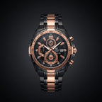 Men's Black & Rose Gold Chronograph Analog Stainless Steel Watch