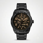Fossil Automatic Black Stainless Steel Skeleton Watch for Men