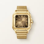 Luxury Gold-Tone Square Dial Analog Watch for Men