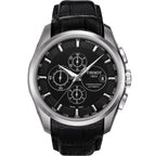 Tissot Men’s Automatic Chronograph Black Dial Leather Strap Watch