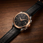 Tissot Men’s Chronograph Watch Black Dial Rose Gold Stainless Steel Case
