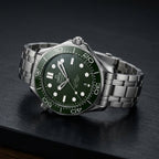 Luxury Green Dial Stainless Steel Analog Watch for Men