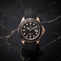 Luxury Black & Rose Gold Yacht Master Style Men's Watch