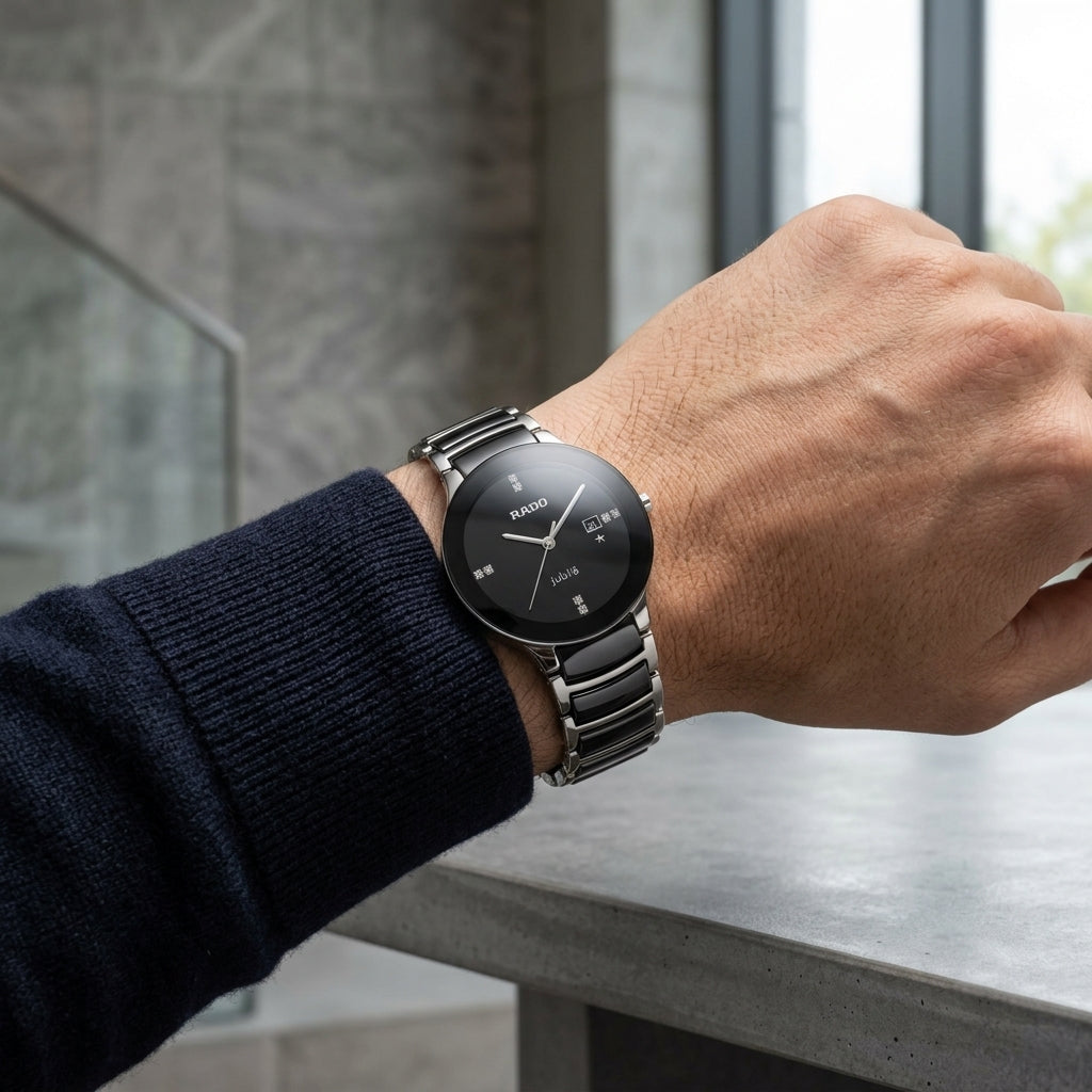 Rado Jubile Black Dial Stainless Steel Bracelet Watch