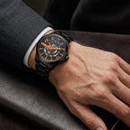 Armani Exchange Men’s Black Automatic Skeleton Analog Watch with Stainless Steel Bracelet