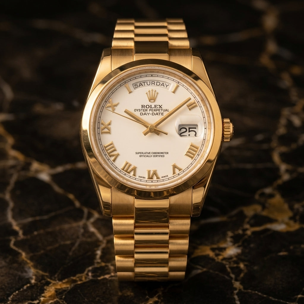 Rolex Day-Date Gold Tone Automatic Luxury Watch