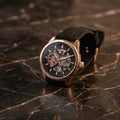Tommy Hilfiger Men’s Automatic Skeleton Watch with Black Strap