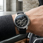 Maserati Men's Analog Chronograph Black Dial Watch with Black Strap