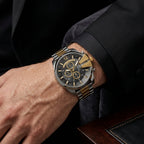 Men's Luxury Chronograph Analog Watch with Stainless Steel Strap