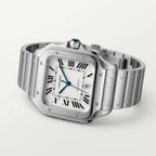 Cartier Style Luxury Automatic Analog Stainless Steel Square Dial Watch for Men