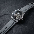 Tommy Hilfiger Men’s Automatic Skeleton Watch – Grey Silicone Strap