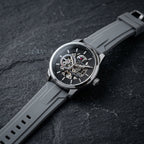 Tommy Hilfiger Men’s Automatic Skeleton Watch – Grey Silicone Strap