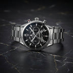 Luxury Men’s Silver Chronograph Stainless Steel Watch