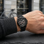 Maserati Men’s Black Analog Chronograph Watch with Silicone Strap
