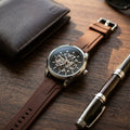Tommy Hilfiger Men’s Automatic Skeleton Watch – Brown Silicone Strap