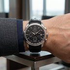 Tissot Chronograph Men's Watch Black Dial Leather Strap