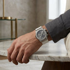 Men's Luxury Chronograph Watch with White Silicone Strap