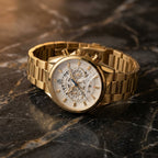 Luxury Gold Chronograph Men's Watch – Stainless Steel Bracelet