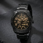 Fossil Automatic Black Stainless Steel Skeleton Watch for Men
