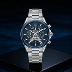 Luxury Blue Dial Chronograph Stainless Steel Men’s Watch