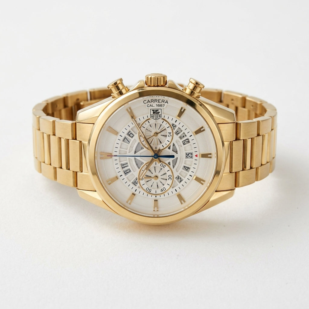 Luxury Gold Chronograph Men's Watch – Stainless Steel Bracelet