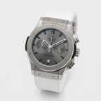 Men's Luxury Chronograph Watch with White Silicone Strap