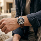 Tommy Hilfiger Men’s Automatic Skeleton Watch – Brown Silicone Strap