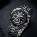Men's Analog Chronograph Stainless Steel Black Dial Watch