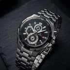 Men's Analog Chronograph Stainless Steel Black Dial Watch