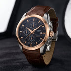 Men's Chronograph Automatic Watch – Brown Leather Strap