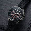 Maserati Men’s Black Analog Chronograph Watch with Silicone Strap