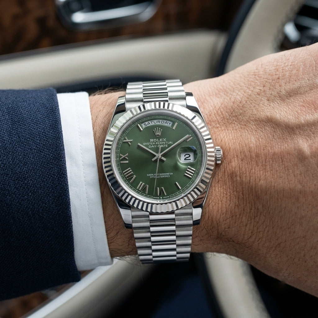 Luxury Green Dial Automatic Style Stainless Steel Watch
