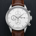 Tissot Style Swiss Made Chronograph Watch with Brown Leather Strap