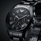 Black Ceramic Chronograph Analog Watch for Men with Date Display