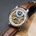 Luxury Skeleton Automatic Mechanical Watch for Men with Leather Strap