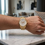 Luxury Gold Chronograph Men's Watch – Stainless Steel Bracelet