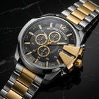 Men's Luxury Chronograph Analog Watch with Stainless Steel Strap