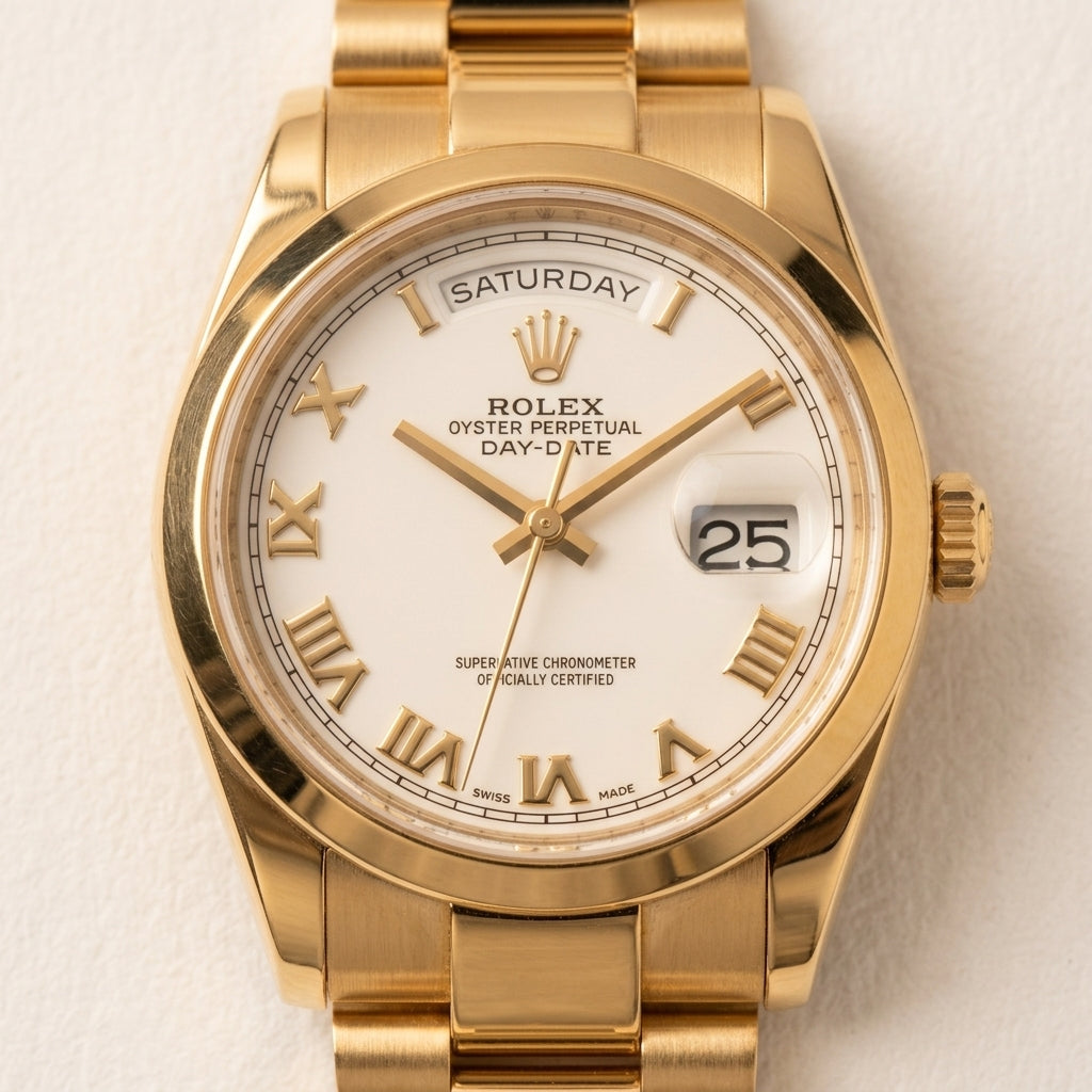 Rolex Day-Date Gold Tone Automatic Luxury Watch