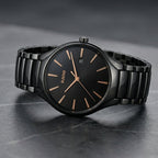 Black Ceramic Link Bracelet Watch for Men