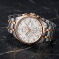 Tissot Chronograph Automatic Men’s Watch – Silver & Rose Gold Two-Tone