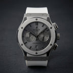 Men's Luxury Chronograph Watch with White Silicone Strap