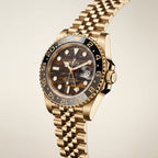 Luxury Gold Tone GMT Style Men’s Watch with Brown Dial & Jubilee Bracelet