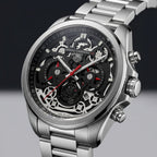Men’s Luxury Skeleton Chronograph Stainless Steel Analog Watch