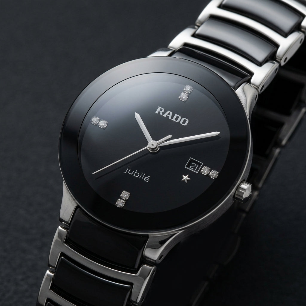 Rado Jubile Black Dial Stainless Steel Bracelet Watch