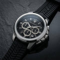 Maserati Men's Analog Chronograph Black Dial Watch with Black Strap