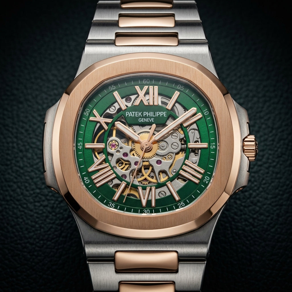 Luxury Green Skeleton Automatic Watch for Men