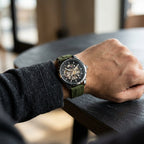 Tommy Hilfiger Men’s Automatic Skeleton Watch with Green Silicone Strap