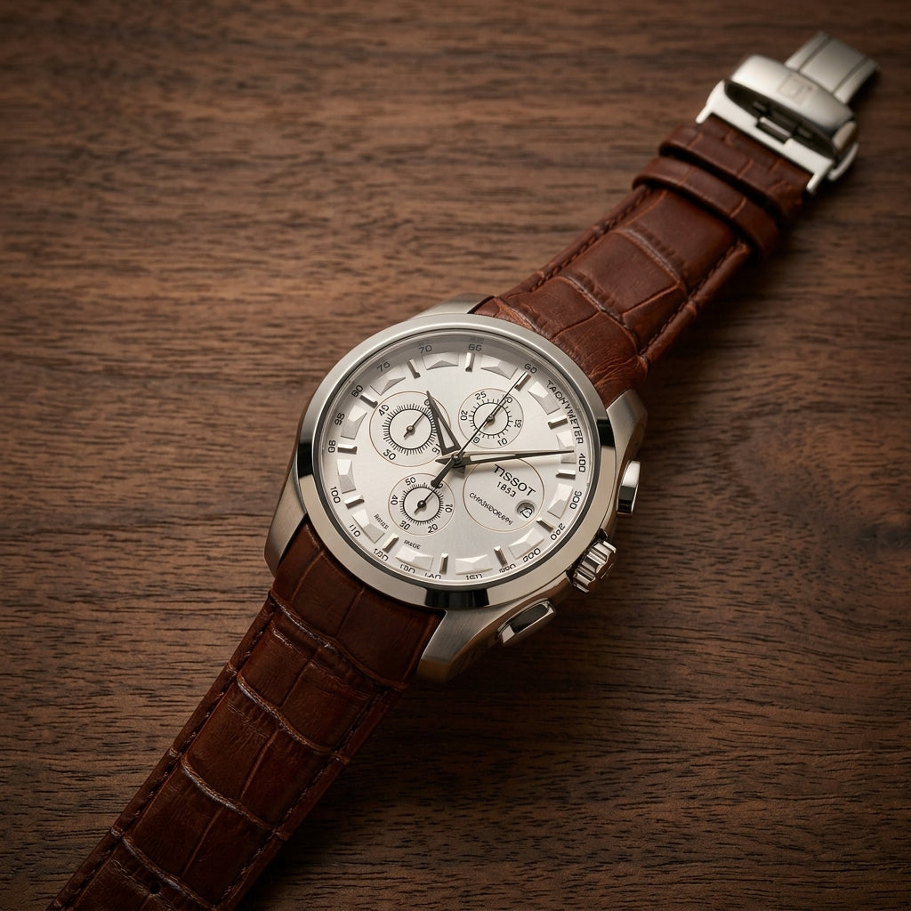 Tissot 1853 Men’s Chronograph Watch with Brown Leather Strap
