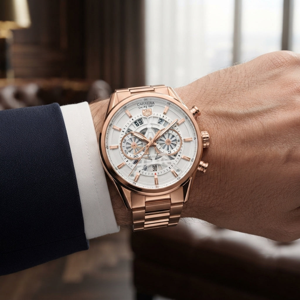Luxury Rose Gold Chronograph Men’s Watch